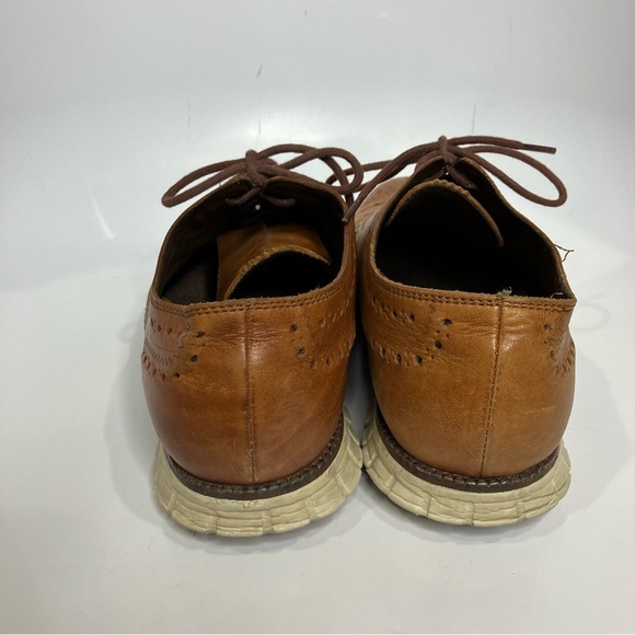 Cole Haan zero grand cognac leather wingtip shoes size 12 - Picture 4 of 7